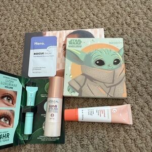 Star Wars Mandalorian Eyeshadow Palette and Glossier Skincare Set